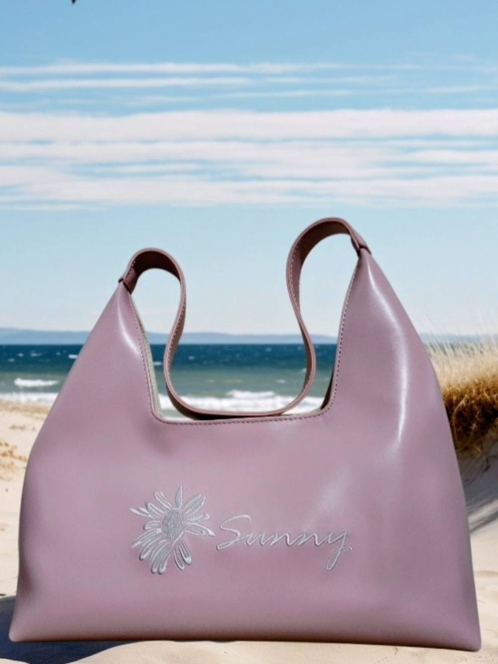 Embroidered Lilac Shoulder Bag - Women Bags